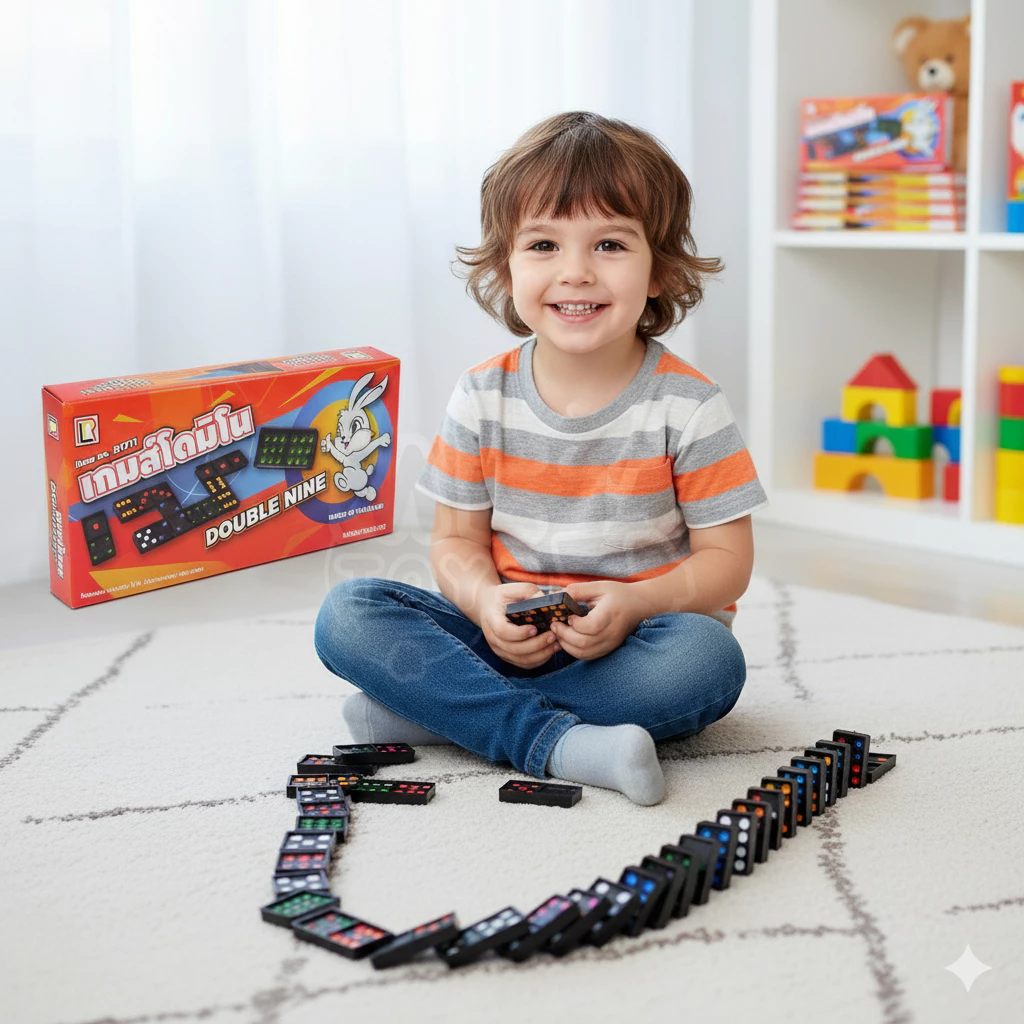 🎲METOYS โดมิโน่ กล่องใหญ่ 55ชิ้น Domino โดมิโน เกมโดมิโน่ ราคาส่ง thumbnail 3