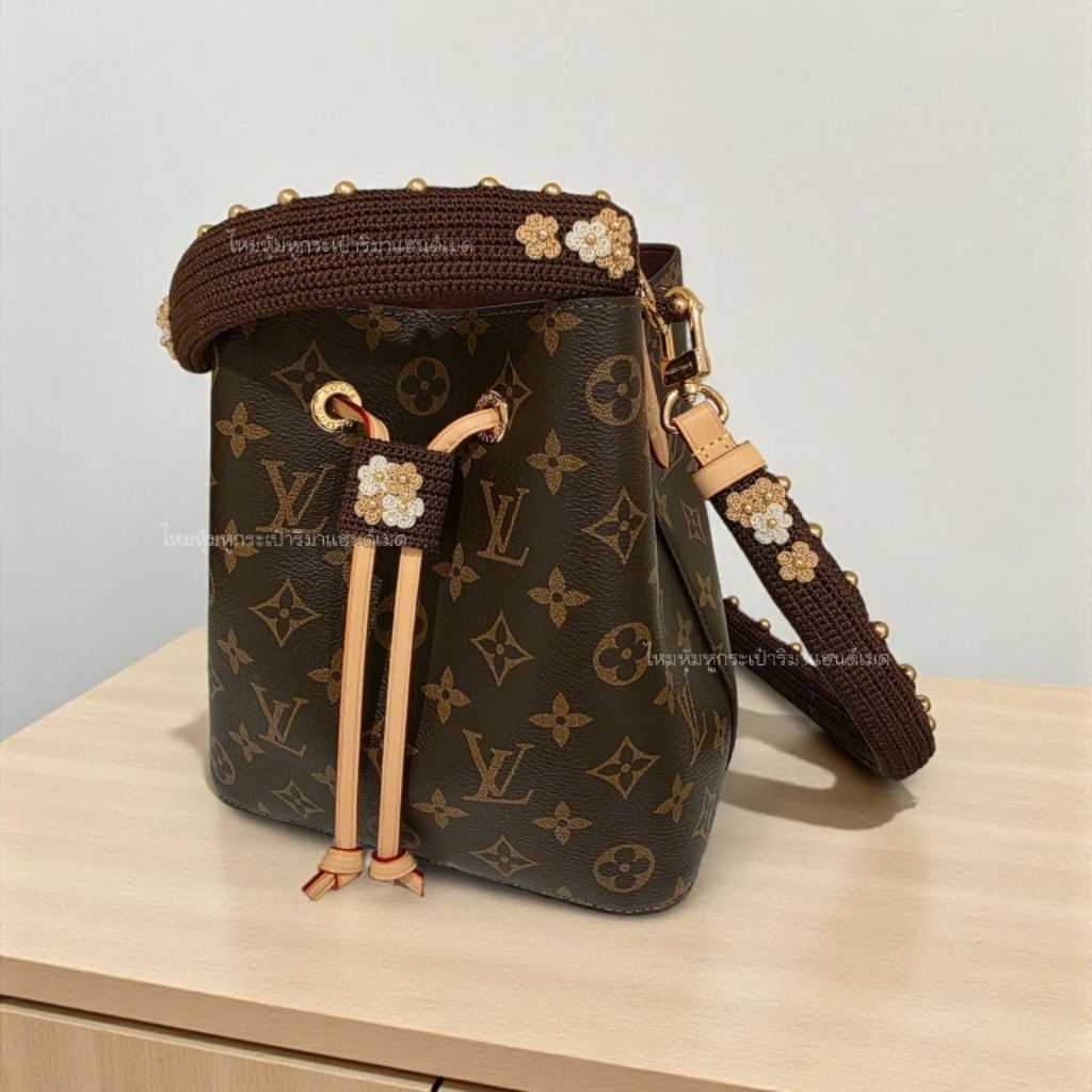 เซ็ทไหมหุ้มหู+ไหมหุ้มอะไหล่ กระเป๋า Lv neonoe ไซส์ BB