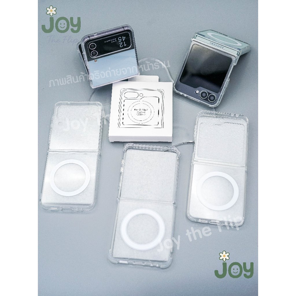 พร้อมส่งจากไทย ! เคสฟลิปใสแข็งแบบแม่เหล็ก สามารถชาร์จไร้สายได้ (2206) for Samsung Galaxy Z Flip7 Flip6 Flip5 Flip4 Flip3
