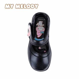 MY MELODY ใหม่ล่าสุด รองเท้านักเรียนหญิงมายเมโลดี้ หนังดำพื้นลายมายเม รุ่นMM-101