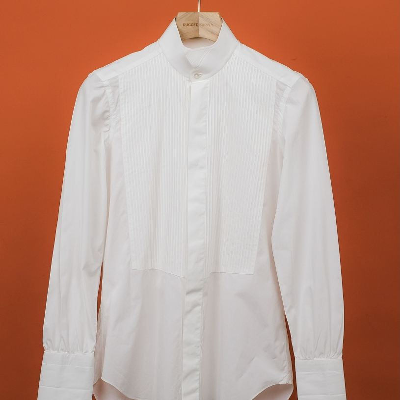 S - AVINO LABORATORINO NAPOLITANO White Cotton Tuxedo Shirt