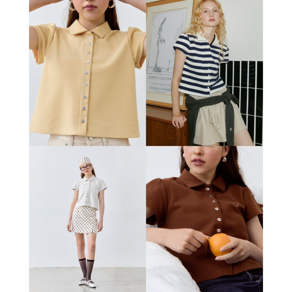 Before Sunset - Pao Polo | เสื้อโปโลทรงพอดีตัว ดีเทลแขนพองจับจีบ