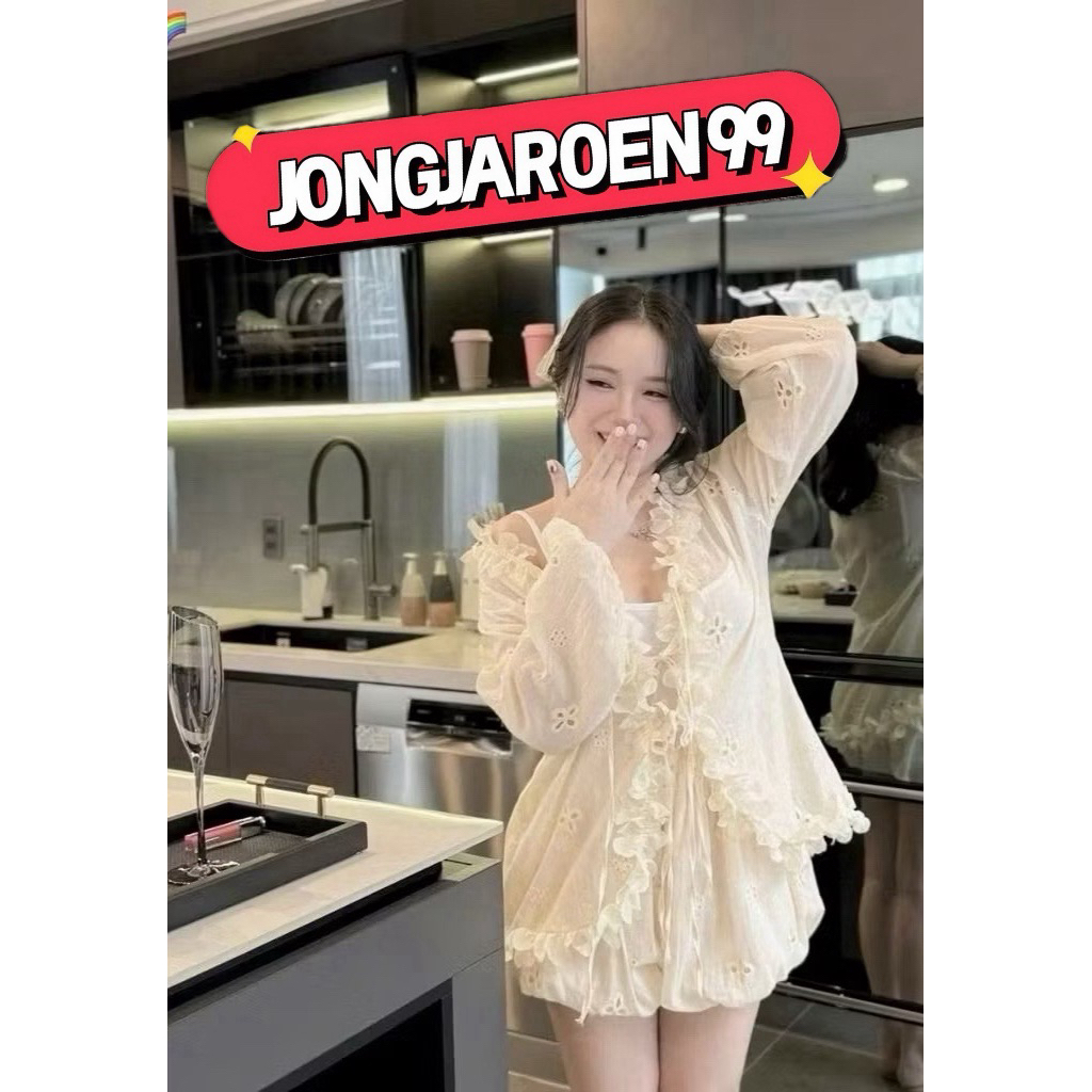 #Newnew  มาใหม่ค่า set 2 ชิ้นผ้าลูกไม้ ปัก  งานนำเข้าใครรออยู่ต้องจัดน้า