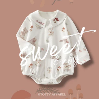 totty.apparel ชุดเด็กแรกเกิดผู้หญิง บอดี้สูทเด็กอ่อน 0-12เดือน ลายน่ารัก ผ้าเนื้อดีมาก (0085)