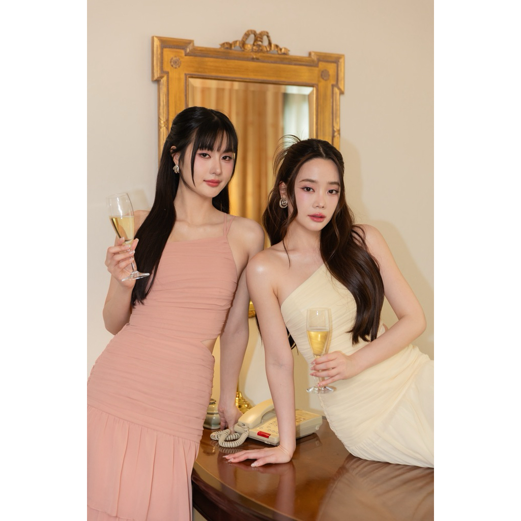 ( พร้อมส่ง )เดรสไปงานแต่ง เดรสออกงาน เดรสไปดินเนอร์