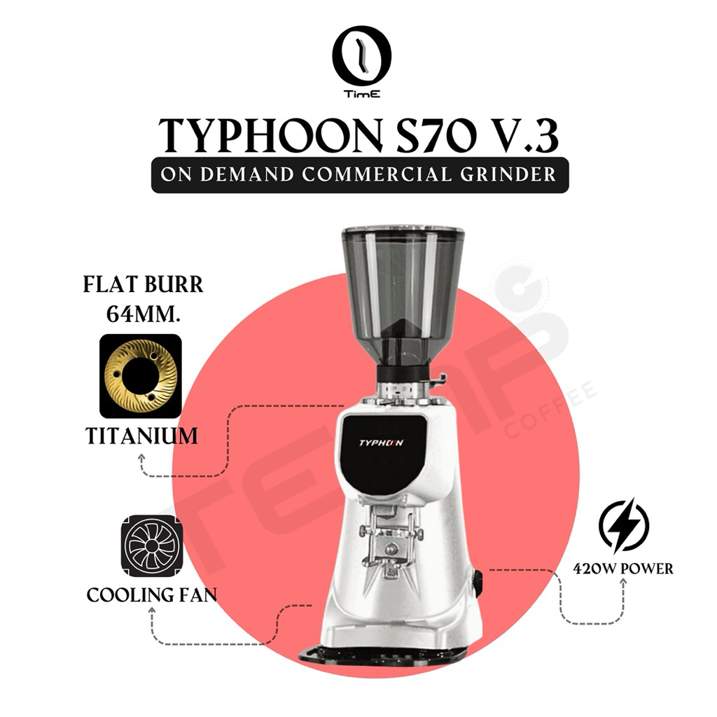 เครื่องบด TYPHOON S70 V3 White สีขาวใหม่ล่าสุด มีพัดลมระบายความร้อน รับประกันศูนย์ไทย 1 ปี