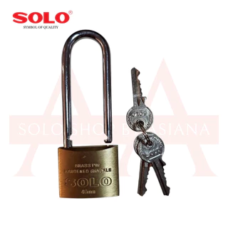 Solo No.84 L-30/40/50 MM กุญแจสปริงทองเหลืองโซโลรุ่นดับเบิ้ลบิลสเตอร์แพ็ค ขนาด 30,40,50 มม.