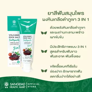 [ขายดี] Sangdad Health Mart : ยาสีฟันสมุนไพร ผงหินเกลือดำภูเขา 3in1 ปริมาณ 100กรัม | ฟันแข็งแรง ขาวสะอาด ลดกลิ่นปาก