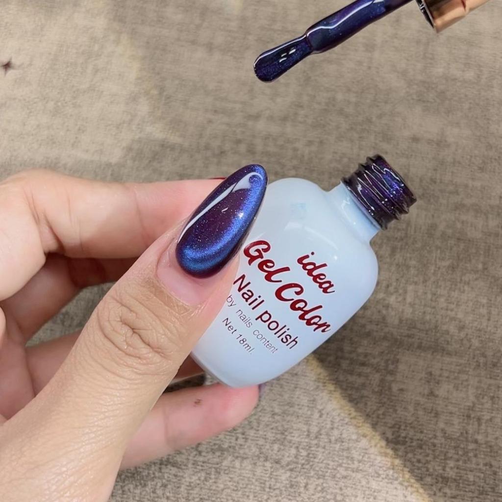 Midnight Blue cat eye / idea  gel เเยกขวด มาใหม่ อุปกรณ์ทำเล็บ