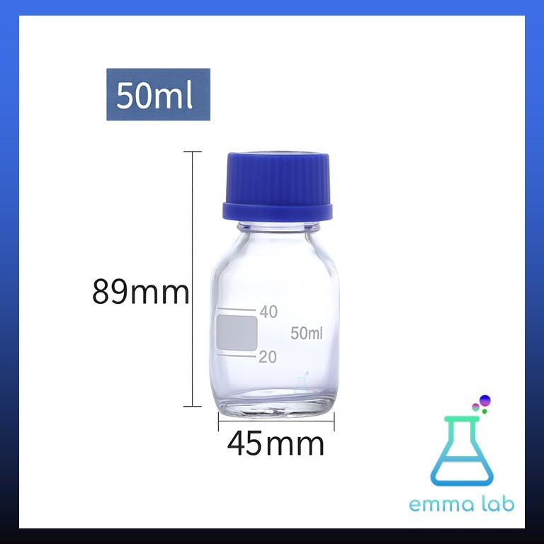 ขวดแก้ว ขวดสารเคมี แบบฝาเกลียว ขนาด 250, 500,1000,2000ml, Duran Bottle / Reagent bottle, Glass Laboratory Bottle, Glass - รูปที่ 3