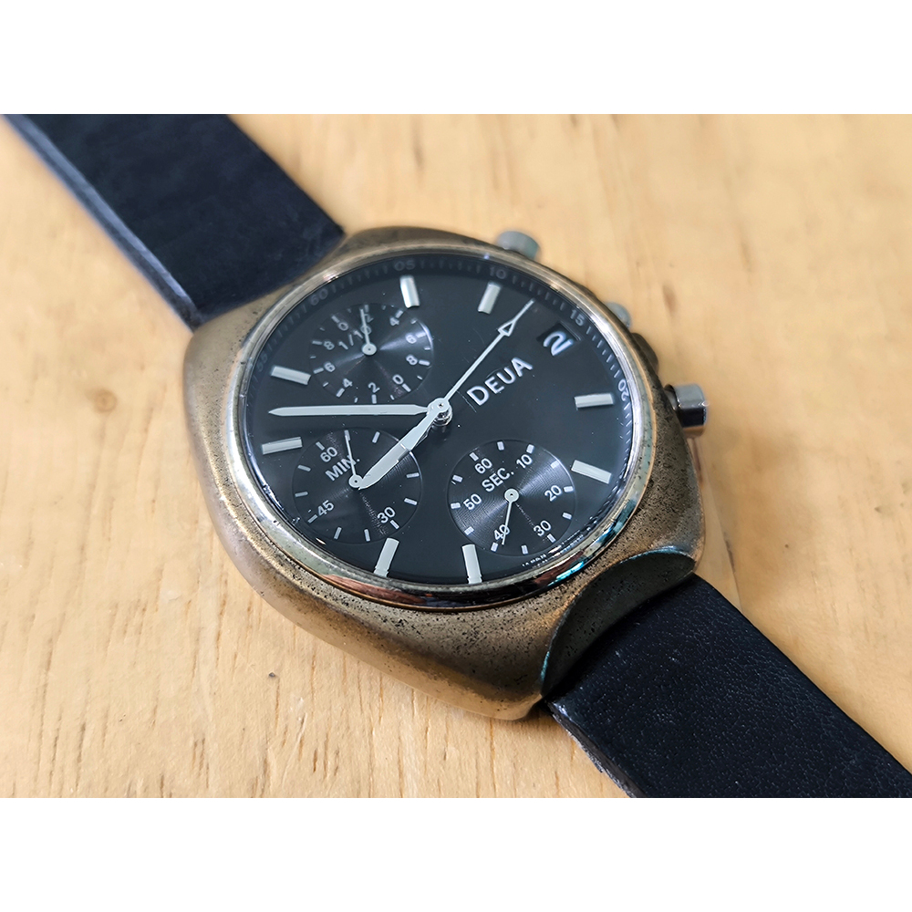 นาฬิกามือสอง DEUA by Alba ระบบ Chronograph สายหนังไม่ดีแล้ว