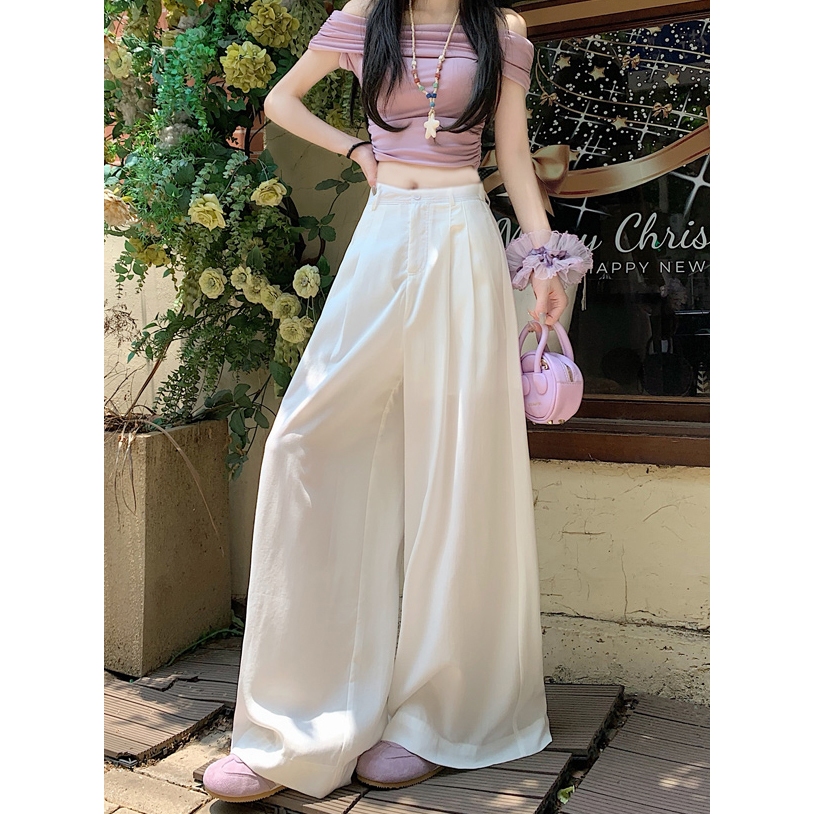 กางเกงขายาง กางเกงขากว้าง ทรงหลวม ใส่กับอะไรก็เริ่ด มีทั้งหมด4สี#91237 - รูปที่ 4