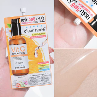 [โปรแรง]เซรั่มวิตซีเคลียร์โนส Clear Nose VitaminC Serum สูตรเข้มข้นกระจ่างใส แบบซอง8g x7ชิ้น(VCS6+1)