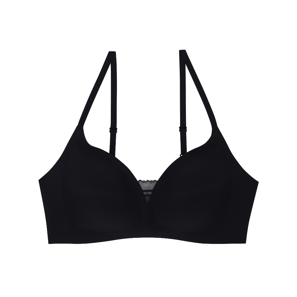 Wacoal ชุดชั้นเนียน บราไร้โครง Smart Size ผ้าร่องแต่งลูกไม้ รุ่น WB3Y38 สีดำ (BL) - รูปที่ 5