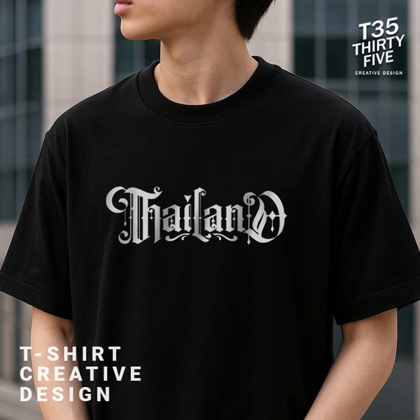 เสื้อยืดลาย  "Thailand" สกรีนลาย 2 ด้าน T- Shirt Cotton100% มี 2 สี ทรงปกติ