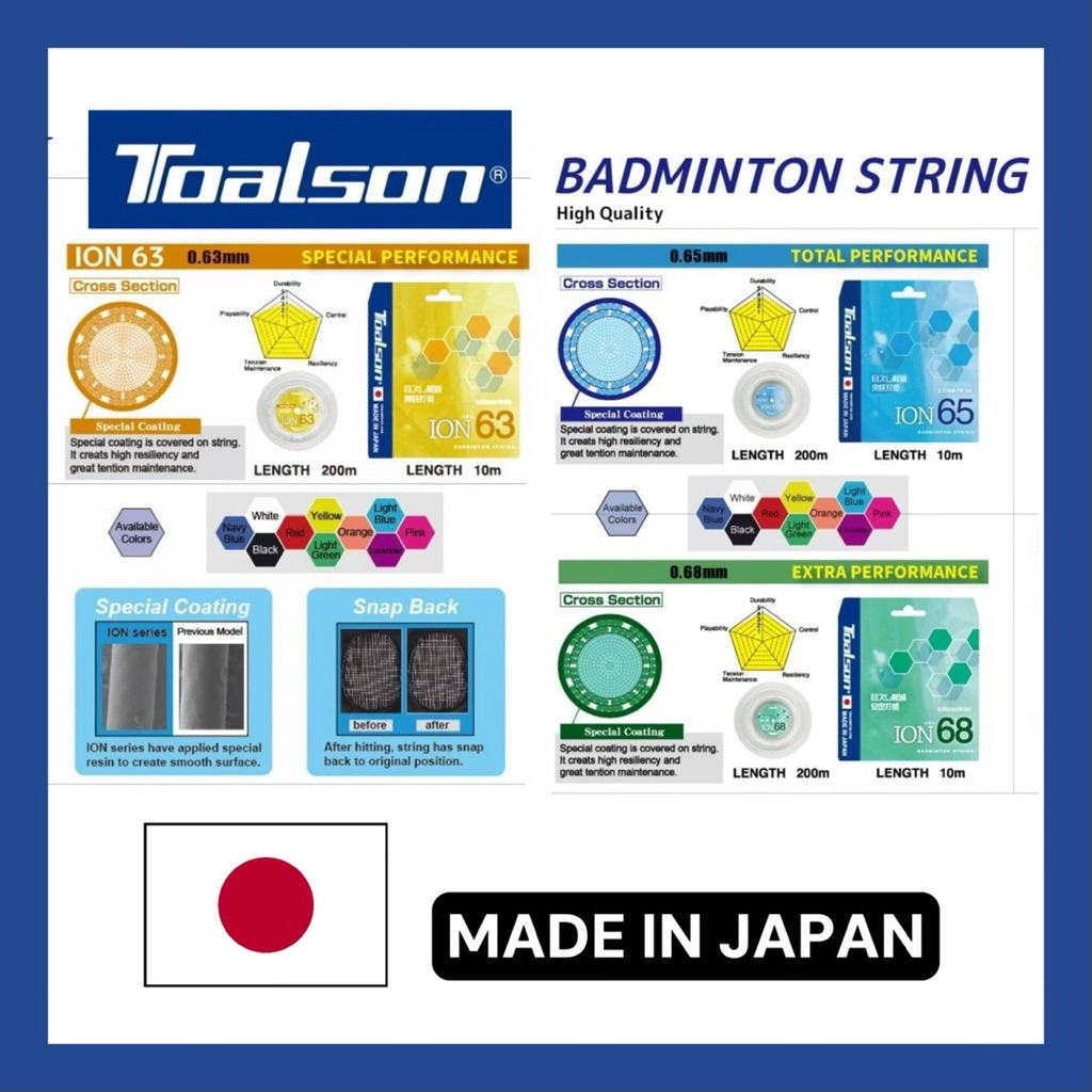 เอ็นไม้แบดมินตัน TOALSON 🇯🇵(Made in Japan) เกรดเดียวกับ YONEX