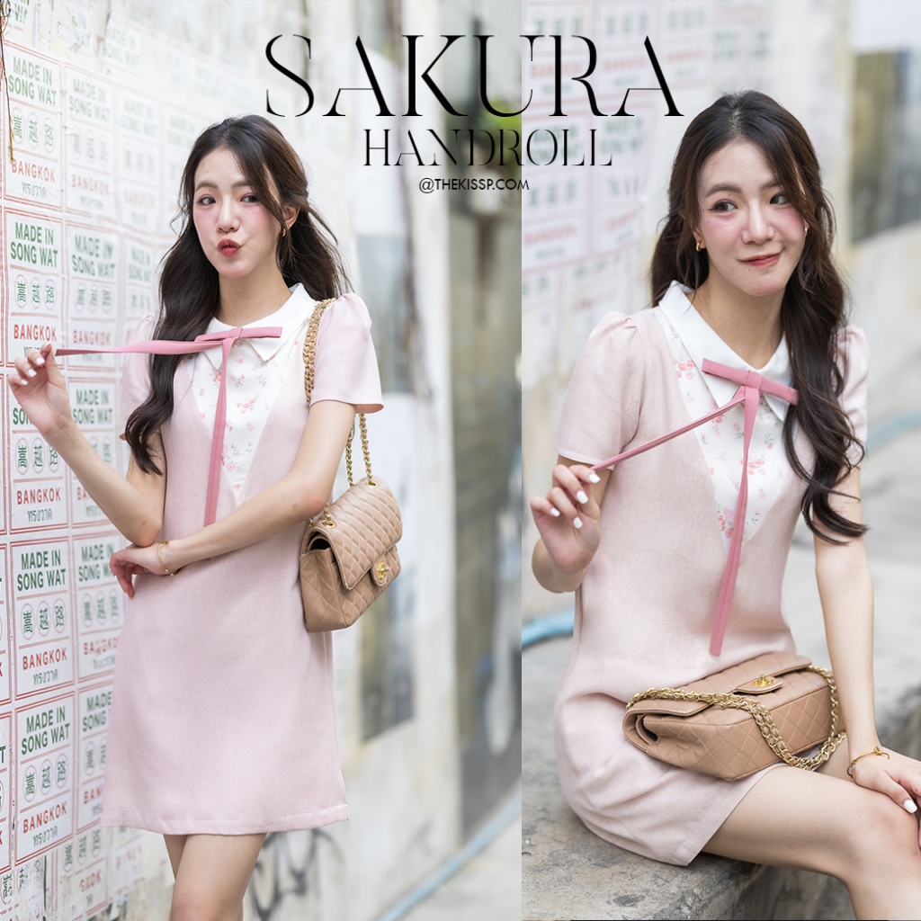 SAKURA HANDROLL'dress LOT :new PRINT (SPECIAL COLLECTION +FREE PINK LONG RIBBON PIN)