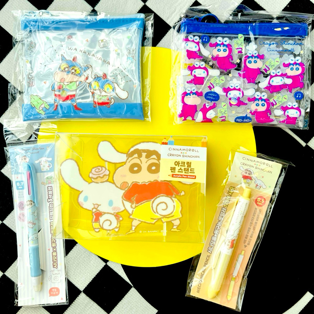 ชินนาม่อนโรล x ชินจัง มาคู่กันน่ารักคูณสอง เครื่องเขียนน่ารักๆ Crayon Shinchan x Cinnamoroll