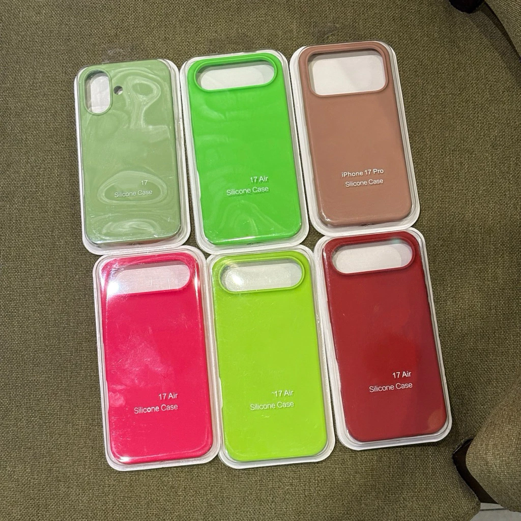 พร้อมส่งในไทย Caseไอโฟน17 17Air 17pro 17promaxกำมะหยี่โลโก้ เนื้อซิลิโคน สีพื้น สำหรับรุ่นไอโฟน17promaxสินค้าพร้อมส่ง