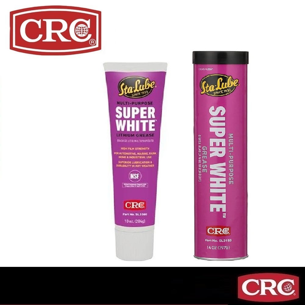 CRC จารบีขาว Super White Multi-Purpose Lithium Grease, SL3360 10 Wt Oz, SL3151 14 Wt Oz