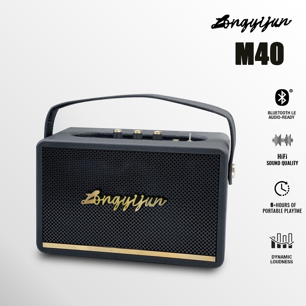 Longyijunลำโพงบลูทูธ M40 แท้100% กำลังขับ 30W แบตเตอรี่3600mah ลำโพงขนาดดอก 4นิ้ว การปรับเบสได้