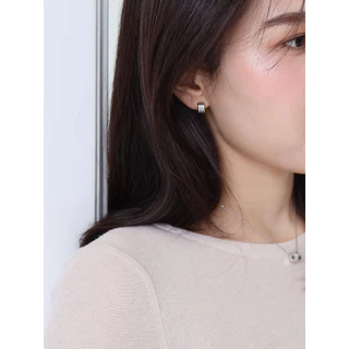 A.piece ต่างหู Classic combo collection : [silver 925 post] Butter one-touch earrings