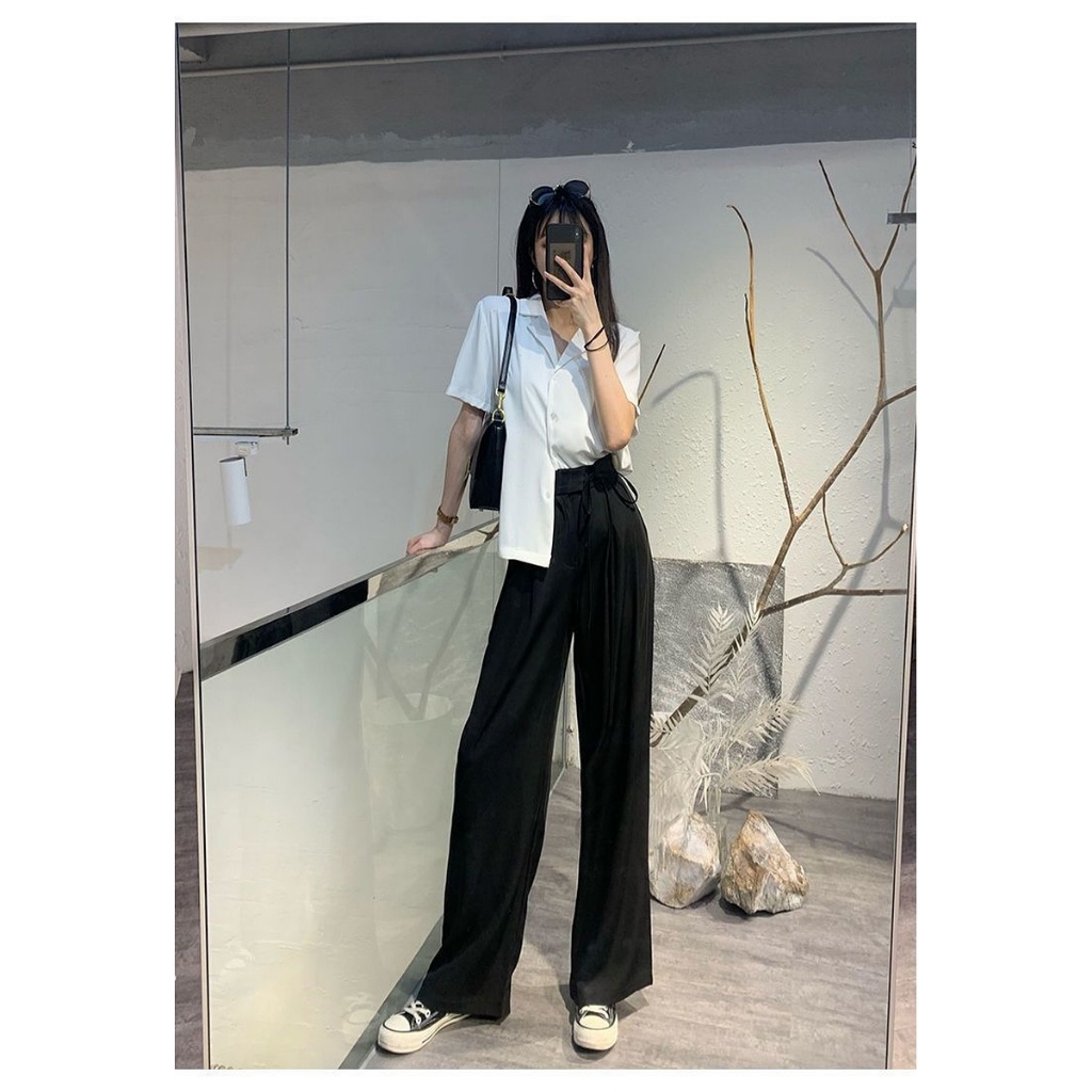 การออกแบบสายรัด กางเกงสูท นางสาว กางเกงขายาว เอวสูงใส่สบาย สง่างามและเข้ากับทุกสไตล์ ผ้าที่นุ่มนวล - รูปที่ 2