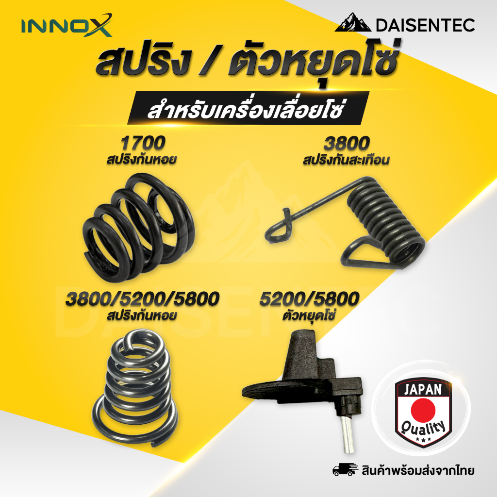 DAISENTEC - สปริง ก้นห้อย ตัวหยุดโซ่ เลื่อยโซ่ ชุดสปริงก้นหอยและตัวหยุดโซ่ เลื่อยยนต์ เลื่อยโซ่ รุ่น 1700 3800 5200 5800