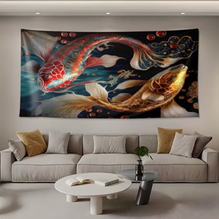 ภาพพื้นหลังปลาคาร์ฟ เสริมความมงคลมั่งคั่งให้กับบ้าน  ใช้ตกแต…