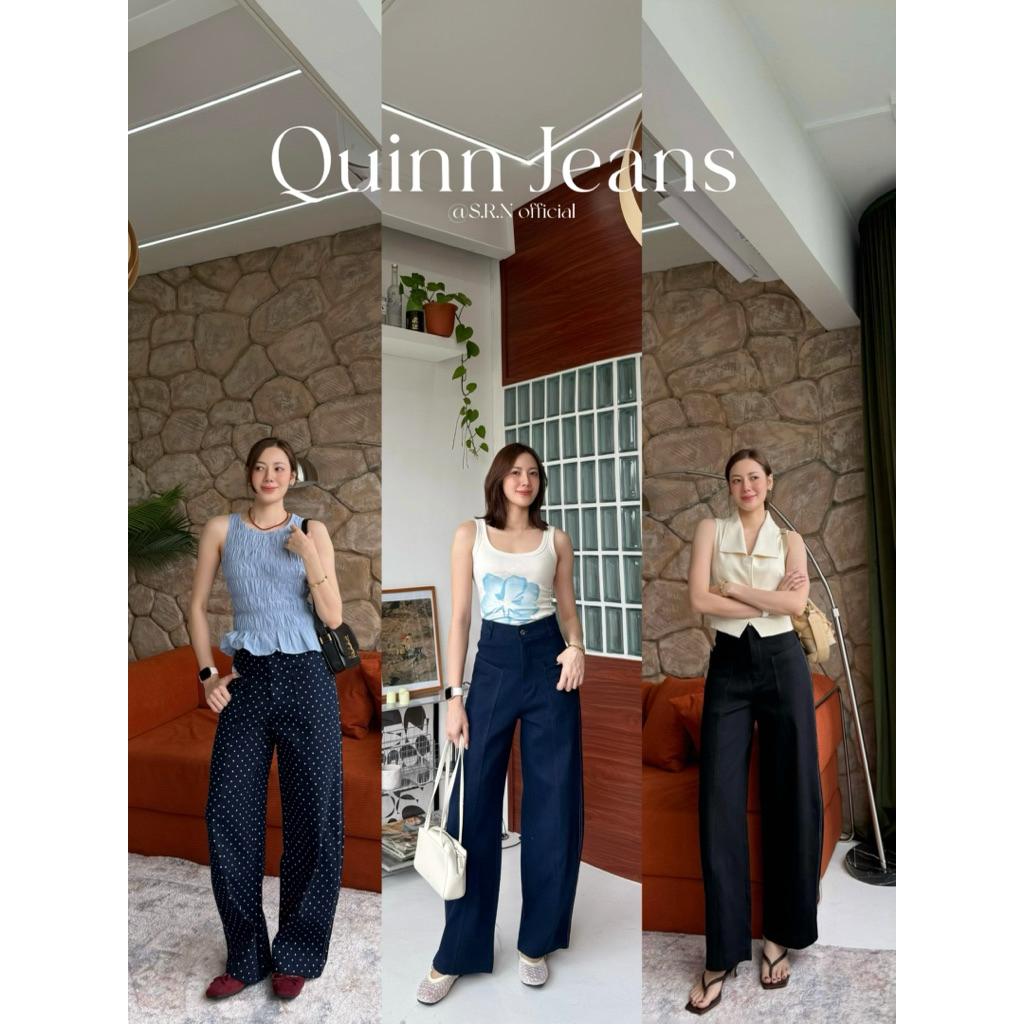 SRN-30 | Quinn barrel jeans(ควินน์) กางเกงยีนส์ทรงกระบอกขาโค้ง (XS-3XL)