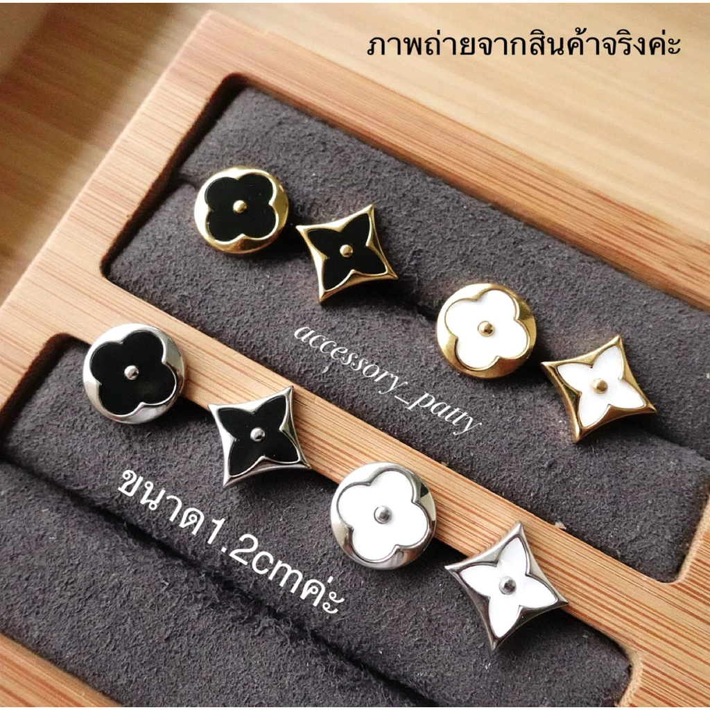 ✨ต่างหูสแตนเลส รุ่นL-v34 ดีไซน์ดอกไม้ สวยหรูหรา เรียบง่ายใส่ได้ทุกวันค่ะ✨