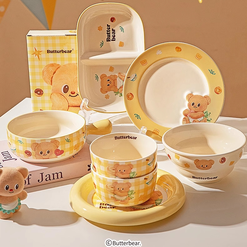 Modern Sweet HomexButterbear จาน ชาม ถ้วย เซรามิค อเนกประสงค์ น้องเนย บัตเตอร์แบร์ ของแท้100%