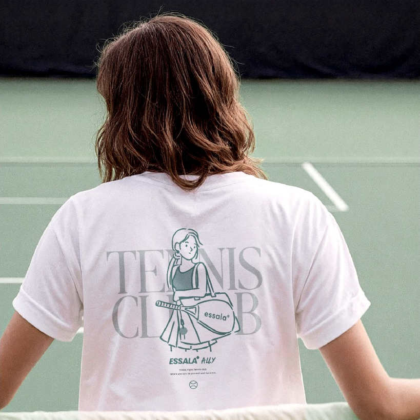 Essala เสื้อยืด เสื้อกีฬา นุ่ม ระบายอากาศดี ลายเทนนิส T-shirt Girl | Ally
