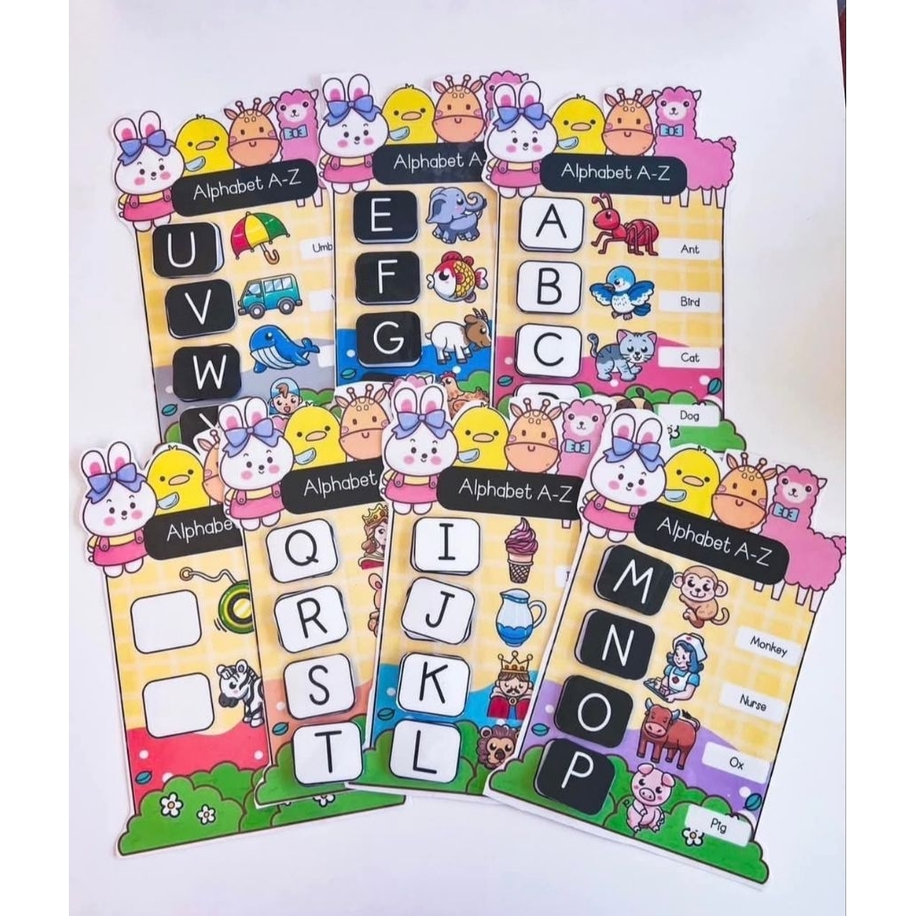 ✅สื่อการสอนจับคู่พยัญชนะ A-Z  ขนาด A4 เคลือบร้อน