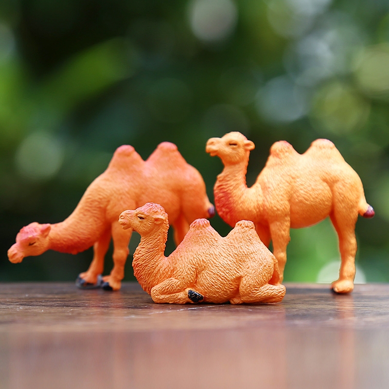 พร้อมส่งในไทย(#G) - ตุ๊กตาแต่งสวน ชุดอูฐทะเลทรายสำหรับแต่งสวน ขนาด4cm (3 ตัว)