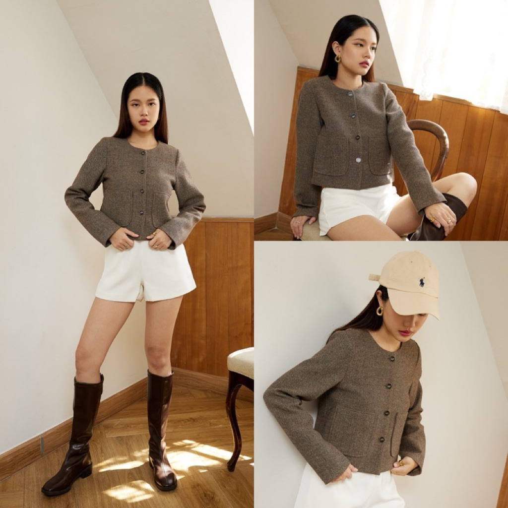 เสื้อสูท Faye Blazer Crop Top #Swana