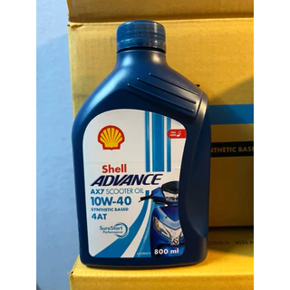 น้ำมันเครื่อง รถออโต้เมติก SHELL advance ax7 scooter MB ขนาด 0.8 ลิตร (เลือกรับไม่รับเฟือง)