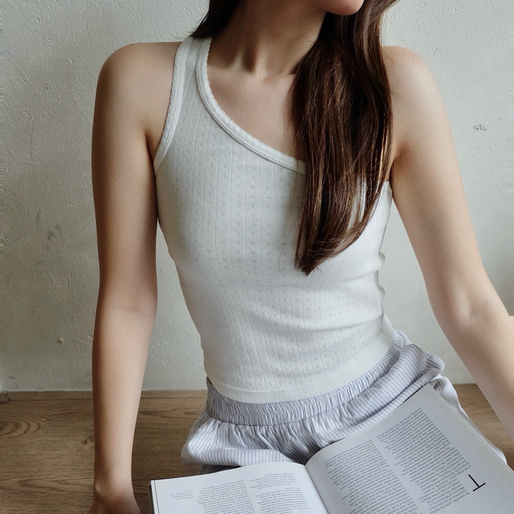 TIPSY | one shoulder tank top | Petite Lace