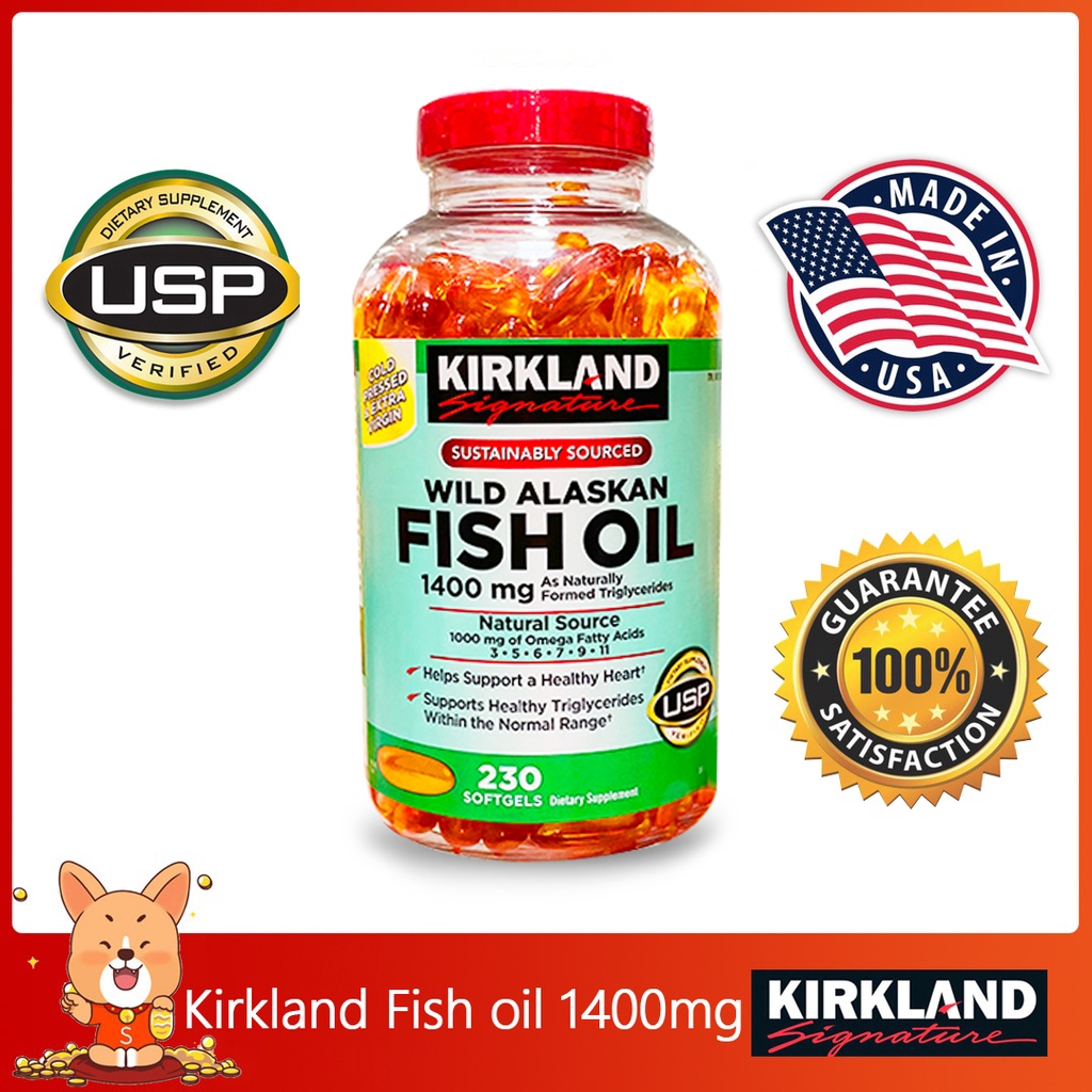 (Exp.02/2027)Kirkland Wild Alaskan Fish Oil 1400 mg 230 Softgels Omega-3 Fish Oil