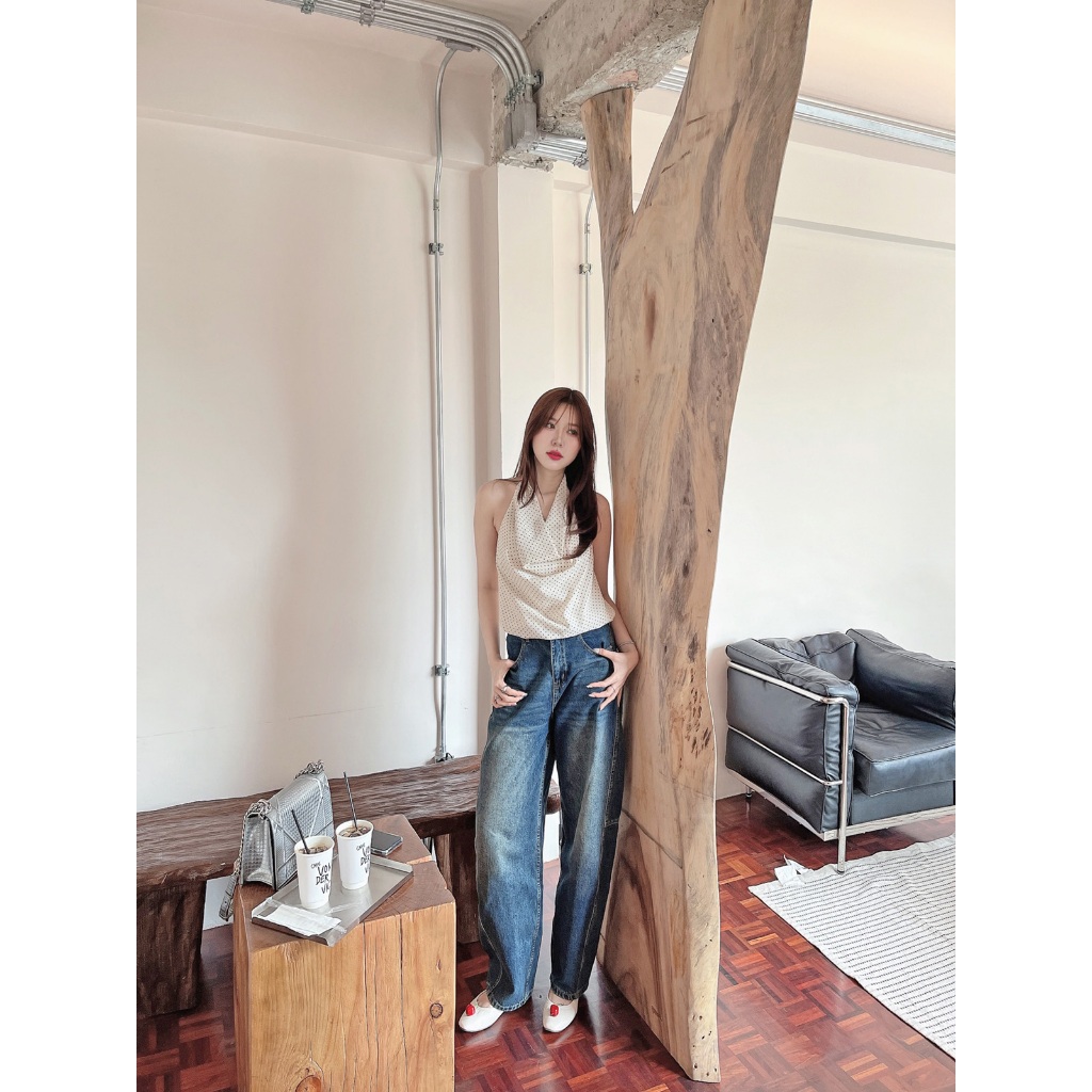 SLYQ INDIGO BARREL DENIM PANTS กางเกงยีนส์ขายาวทรงบาร์เรล - รูปที่ 2