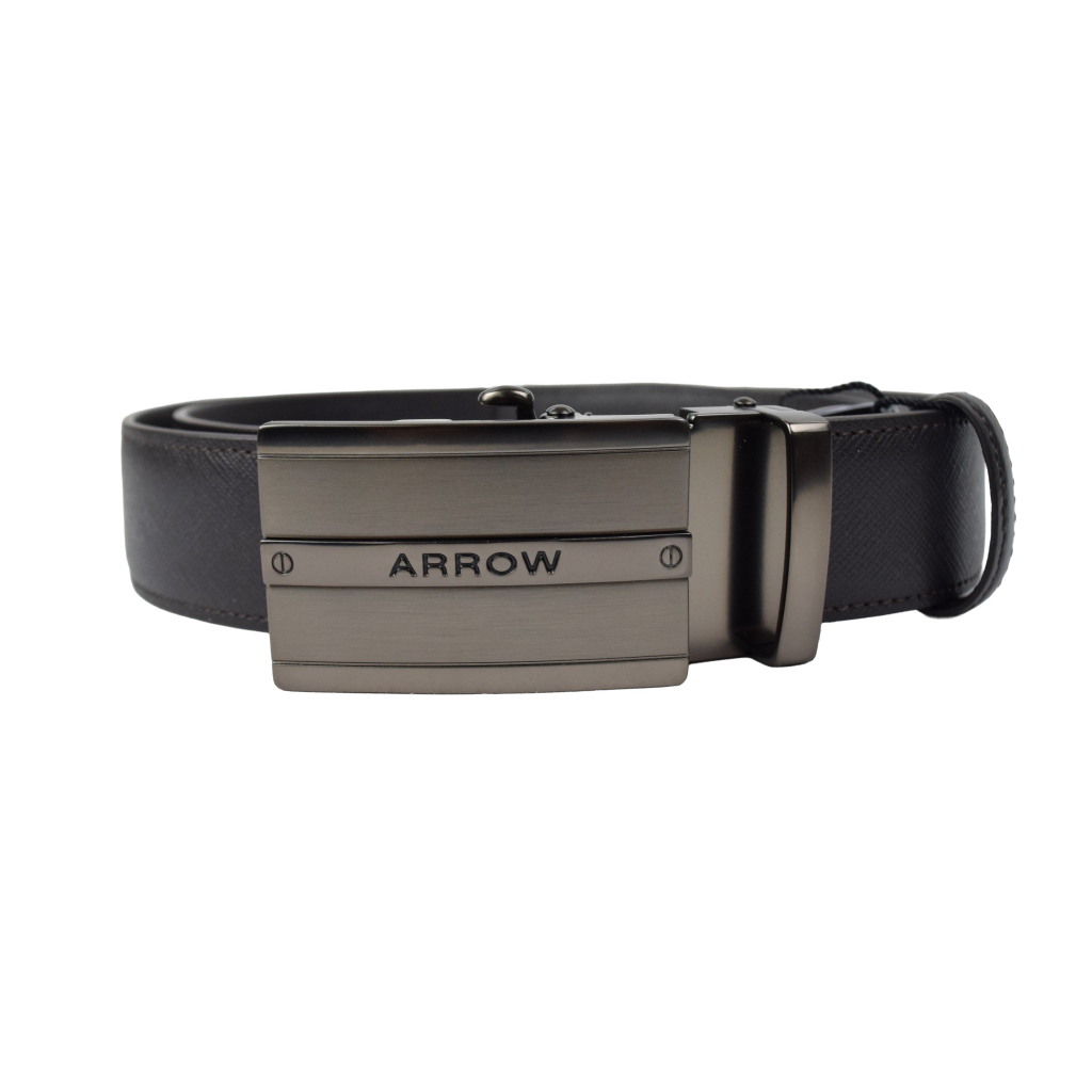 ARROW  เข็มขัดหัว Auto Belt (หนังวัวแท้) สีดำ รุ่น MYCB607