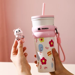 PANDA แก้วน้ำสแตนเลส 700ml 25OZ แก้วน้ำเก็บความเย็น แก้วเก็บอุณหภูมิ ขวดน้ํา เก็บความเย็น