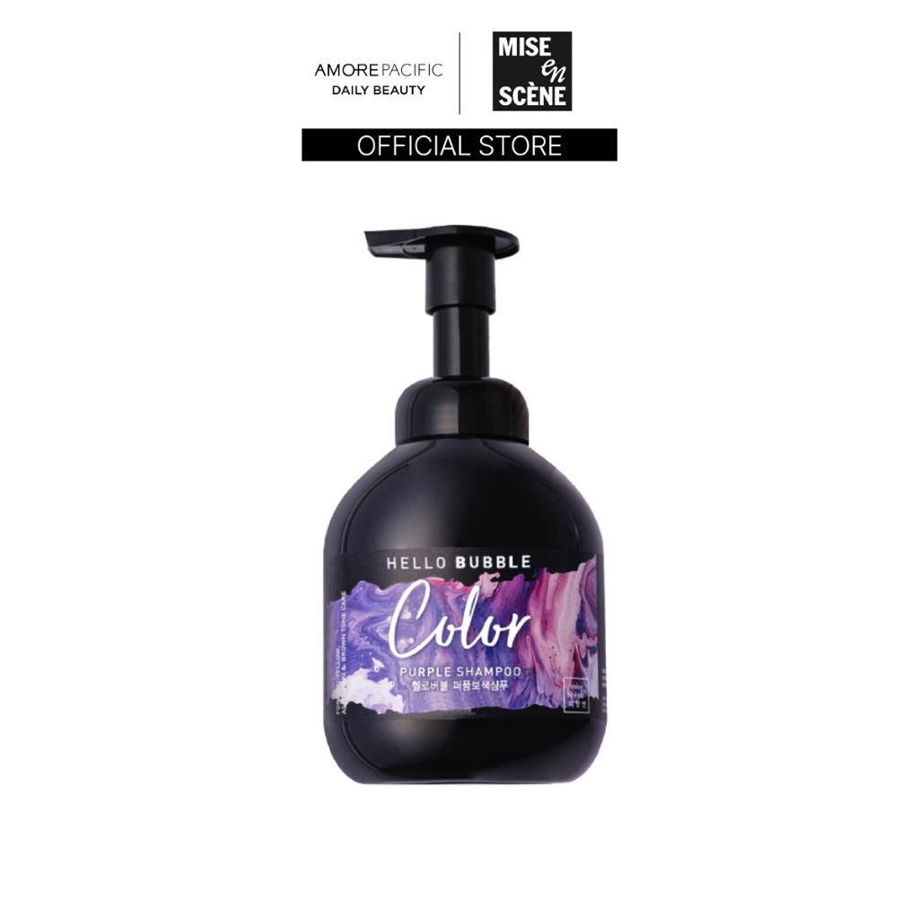 [แชมพูสำหรับผมทำสี] mise en scene Hello Bubble Color Purple Shampoo 400 ML.