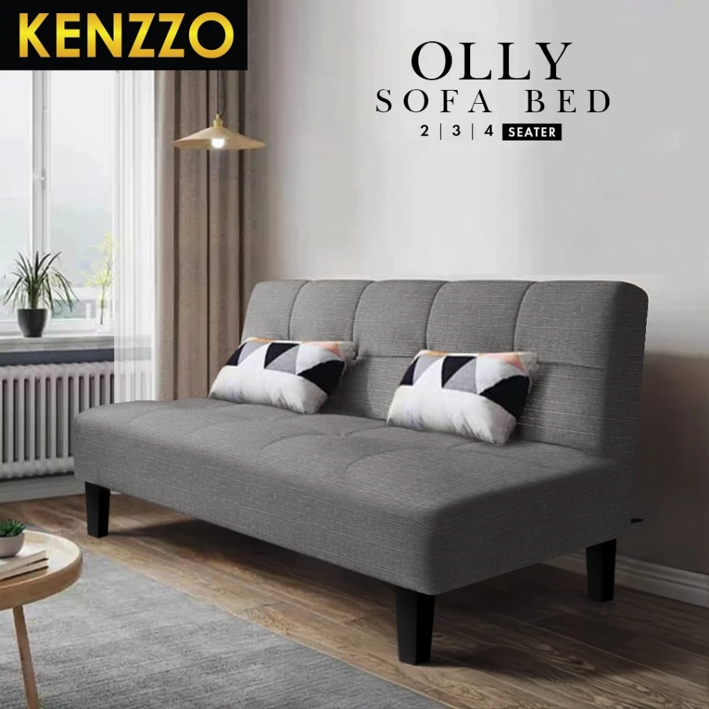 พร้อมส่ง KENZZO: โซฟา โซฟาผ้าแคนวาส 2/3/4 ที่นั่ง ปรับนอนได้ 3 ระดับ ทูอินวัน ( OLLY Foldable Sofa Bed )