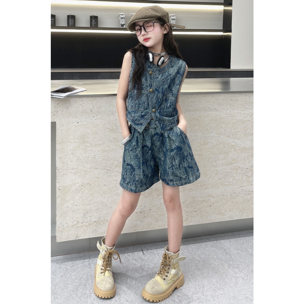 (ชุดเซ็ตเด็ก 2 ชิ้น)(**พร้อมส่งจากในไทย**) NO.848 ชุดเซ็ตยีนส์ เสื้อ+กางเกง