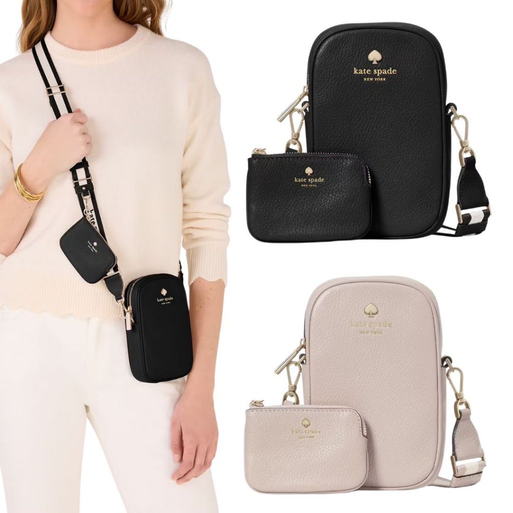 Kate Spade Emma Pebbled Leather North South Phone Crossbody KK258