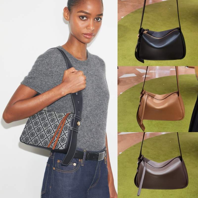 [ของแท้ 100%]Tory Burch Romy Shoulder Bagกระเป๋าหนังวัวรุ่นใหม่ สะพายเฉียง/สะพายไหล่ ปรับสายได้👜