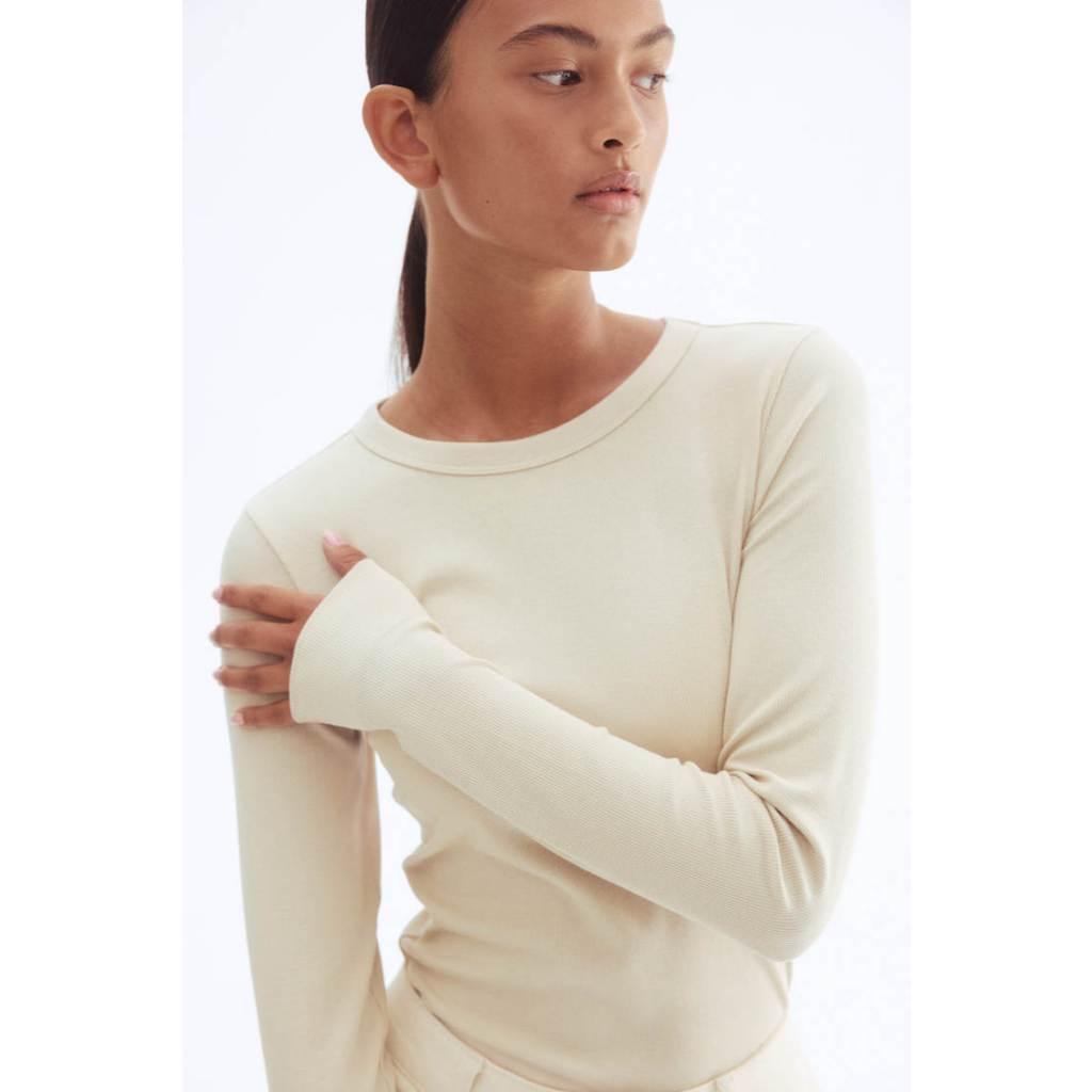 H&M(เอชแอนด์เอ็ม) Ribbed modal-blend top Women Ribbed top 0999727_2