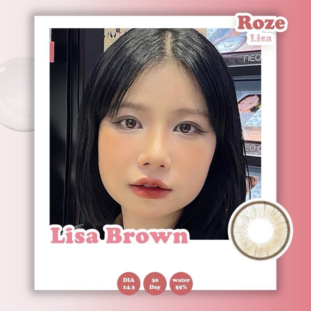 🔥คอนแทคเลนส์ Hydrogel✨ขนาดบิ๊กอาย โตมาก✨Lisa สายตาปกติ แถมตลับจ้า