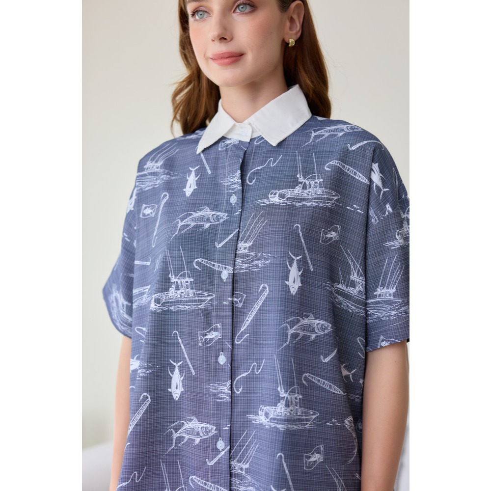 ชุดเซตเสื้อ กระโปรงกางเกงลาย Grey Sailor Classic ผ้าคอตตอนญี่ปุ่นใส่สบาย
